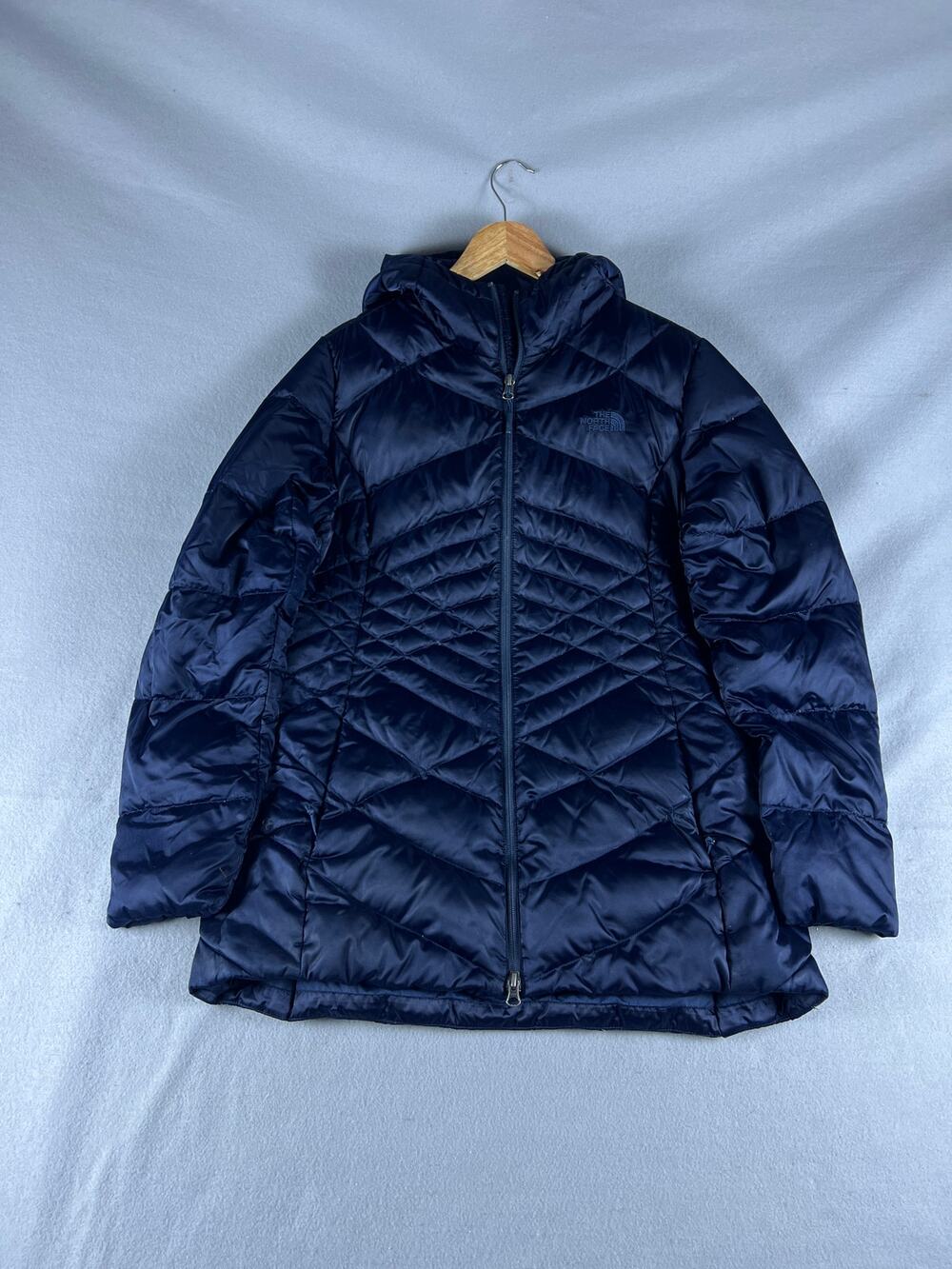 The North Face Aconcagua Parka Womens L Navy Blue Diamond Quilted Insulated Coat